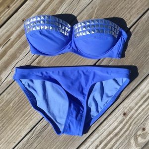 Xhilaration Blue Studded Push-Up Bikini (S) NWT